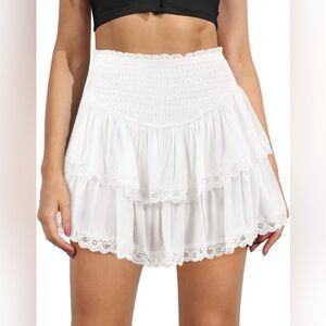 Women's White Mini Skort